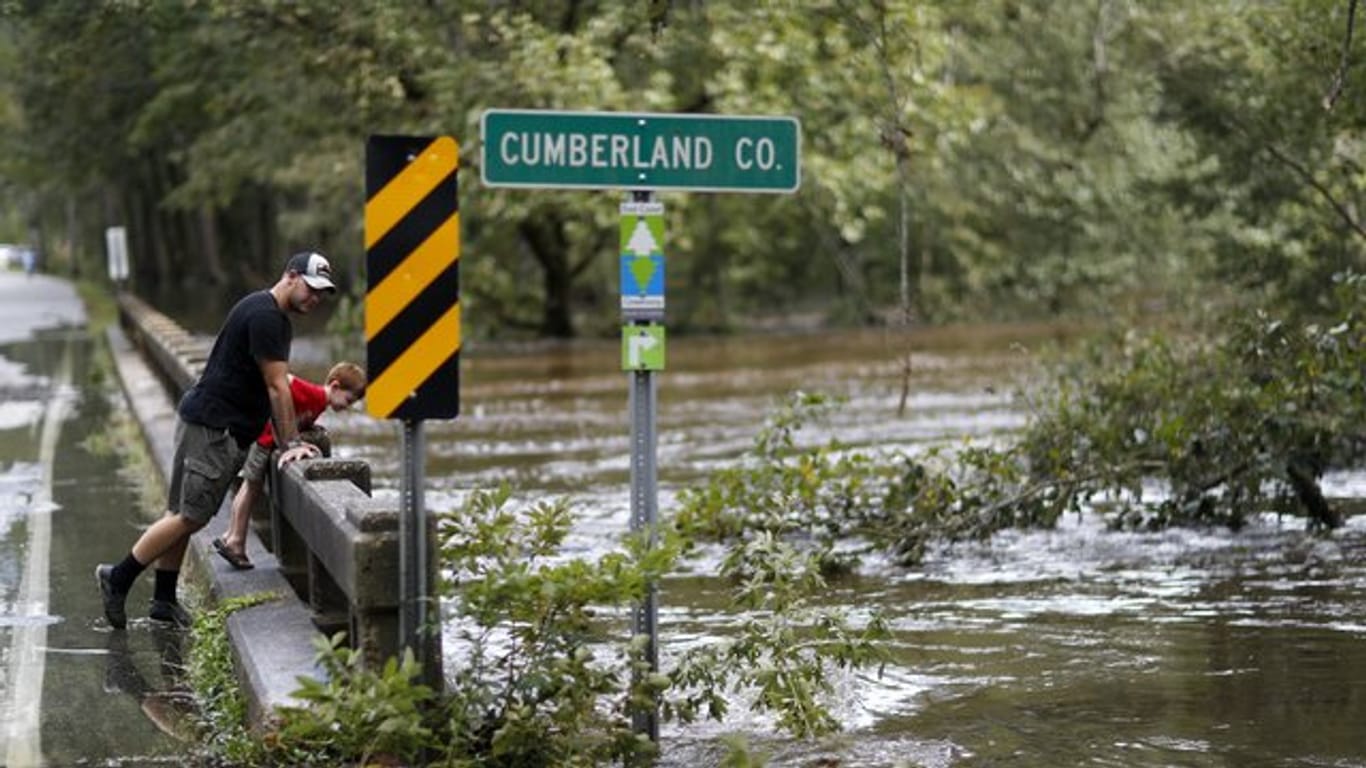 Hochwasser in Fayetteville im US-Bundestaat North Carolina.