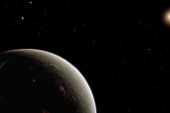 Darstellung eines Planeten der Sonne HD 26965: Der untersuchte Planet ist etwa doppelt so groß wie die Erde und umkreist seine Sonne innerhalb von 42 Tagen.
