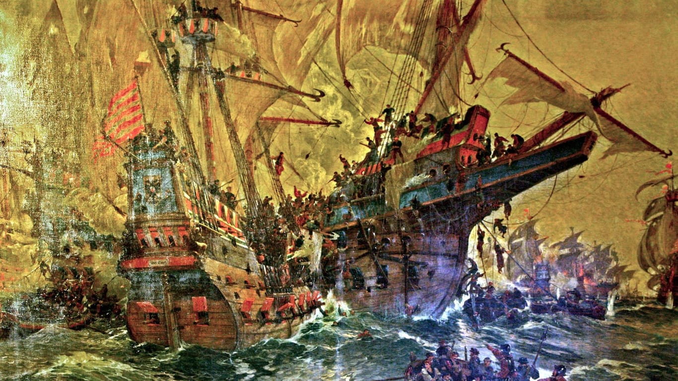 Die letzte Schlacht der Mars hielt der Marinemaler Hans Bohrdt auf seinem Gemälde erst Jahrhunderte später fest.