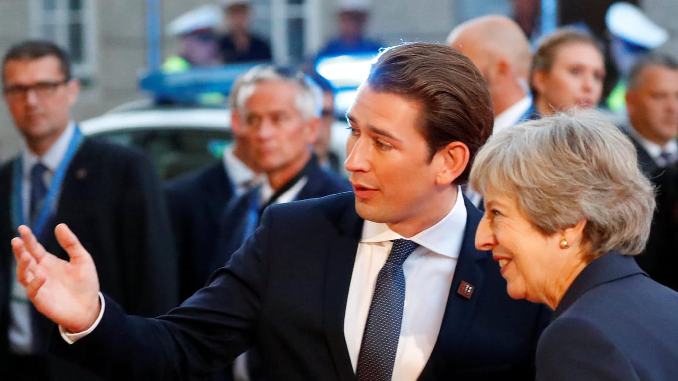 Die britische Premierministerin Theresa May und Österreichs Kanzler Sebastian Kurz: Bei inoffiziellen EU-Treffen geht es auch um den Brexit.