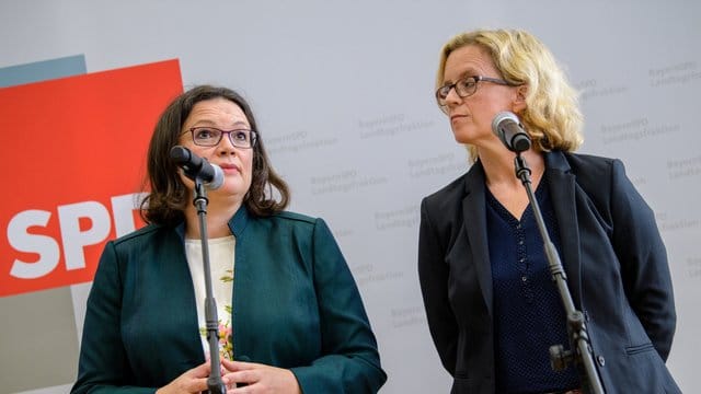 SPD-Chefin Andrea Nahles (l. SPD-Chefin Andrea Nahles (l.