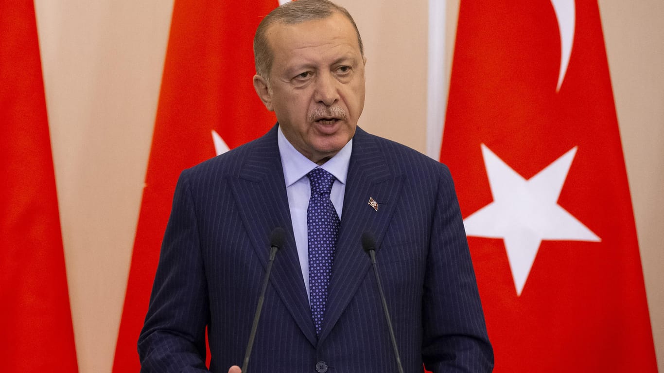 Der türkische Präsident Erdogan bei einer Pressekonferenz: Ende kommender Woche besucht er Deutschland.