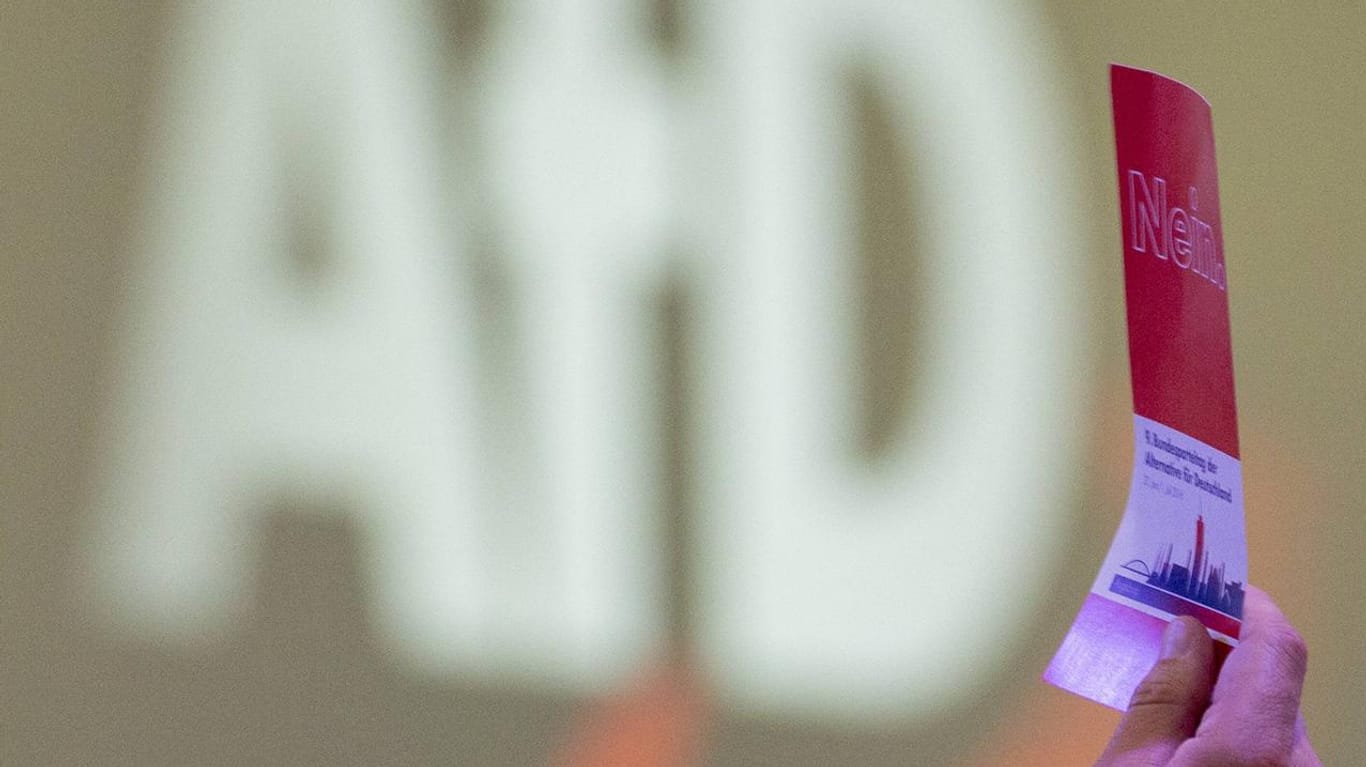 Ein Parteitag der AfD: Der sächsische Verfassungsschutz sieht kein Problem damit, dass ein Mitarbeiter als Funktionär für die AfD auftritt – und Rechtsextreme lobt.