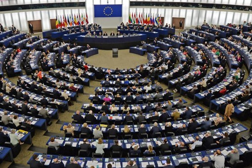 Blick in das Europaparlament in Straßburg.