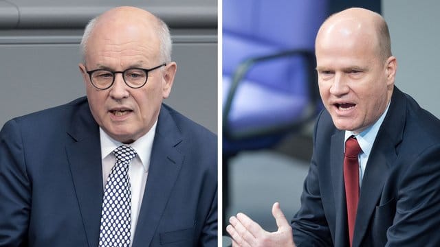 Volker Kauder (L) und der stellvertretende Unions-Fraktionsvorsitzende Ralph Brinkhaus.