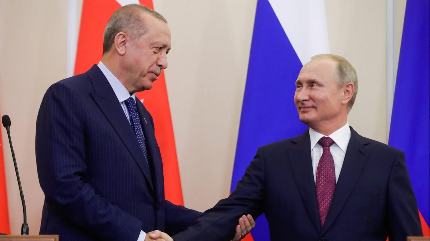 Recep Tayyip Erdogan und Wladimir Putin: Die Staatschefs wollen in Idlib eine Pufferzone einrichten.