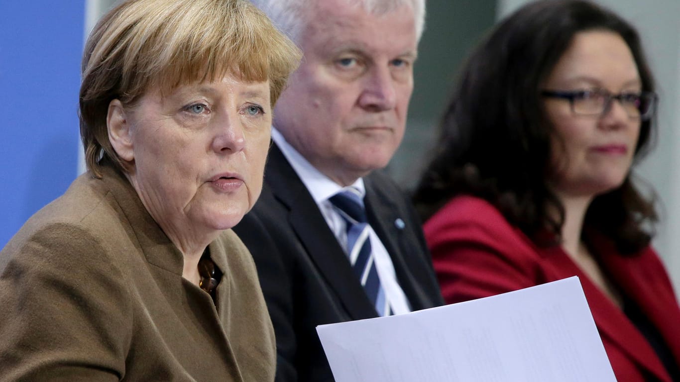 Angela Merkel, Horst Seehofer und Andrea Nahles: "Die Koalitionsspitzen wollen es noch einmal miteinander versuchen"