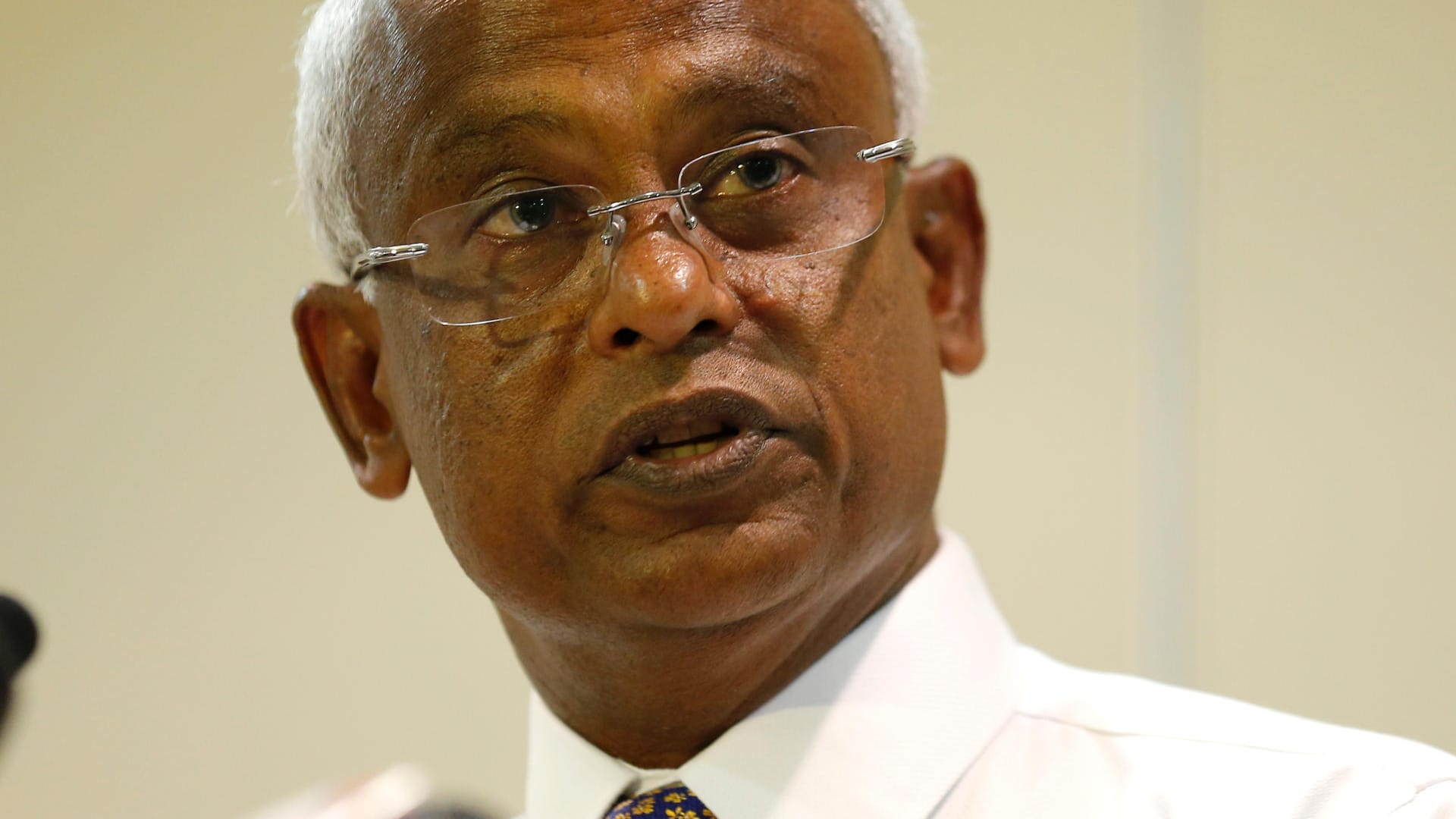 Ibrahim Mohamed Solih: Der Oppositionskandidat hat mit etwa 58 Prozent bei der Wahl gewonnen. Ibrahim Mohamed Solih: Der Oppositionskandidat hat mit etwa 58 Prozent bei der Wahl gewonnen.