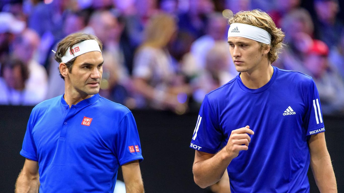 Roger Federer und Alexander Zverev: Der Schweizer und der Deutsche traten beim Laver Cup gemeinsam im Doppel an.