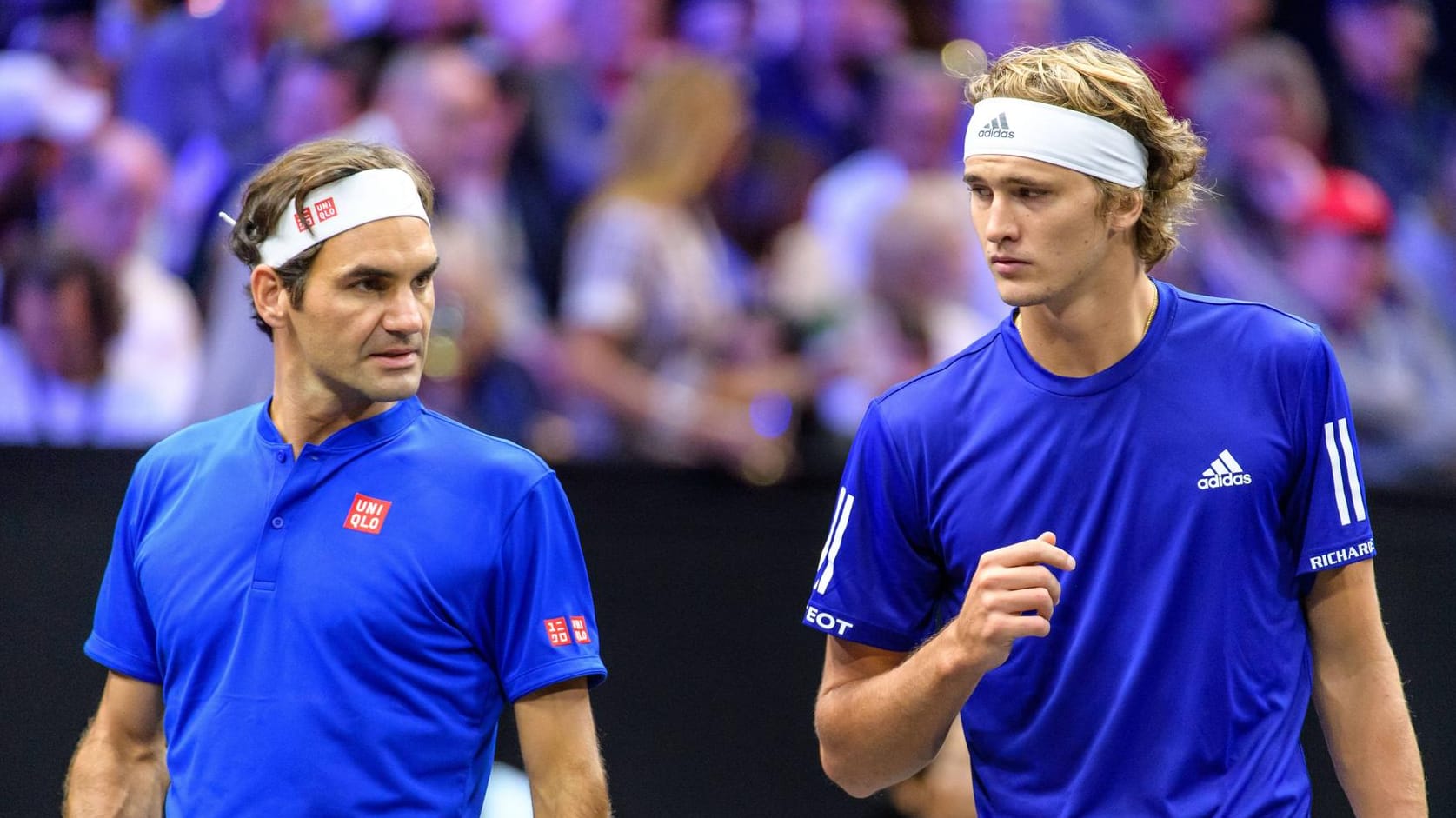 Roger Federer und Alexander Zverev: Der Schweizer und der Deutsche traten beim Laver Cup gemeinsam im Doppel an.