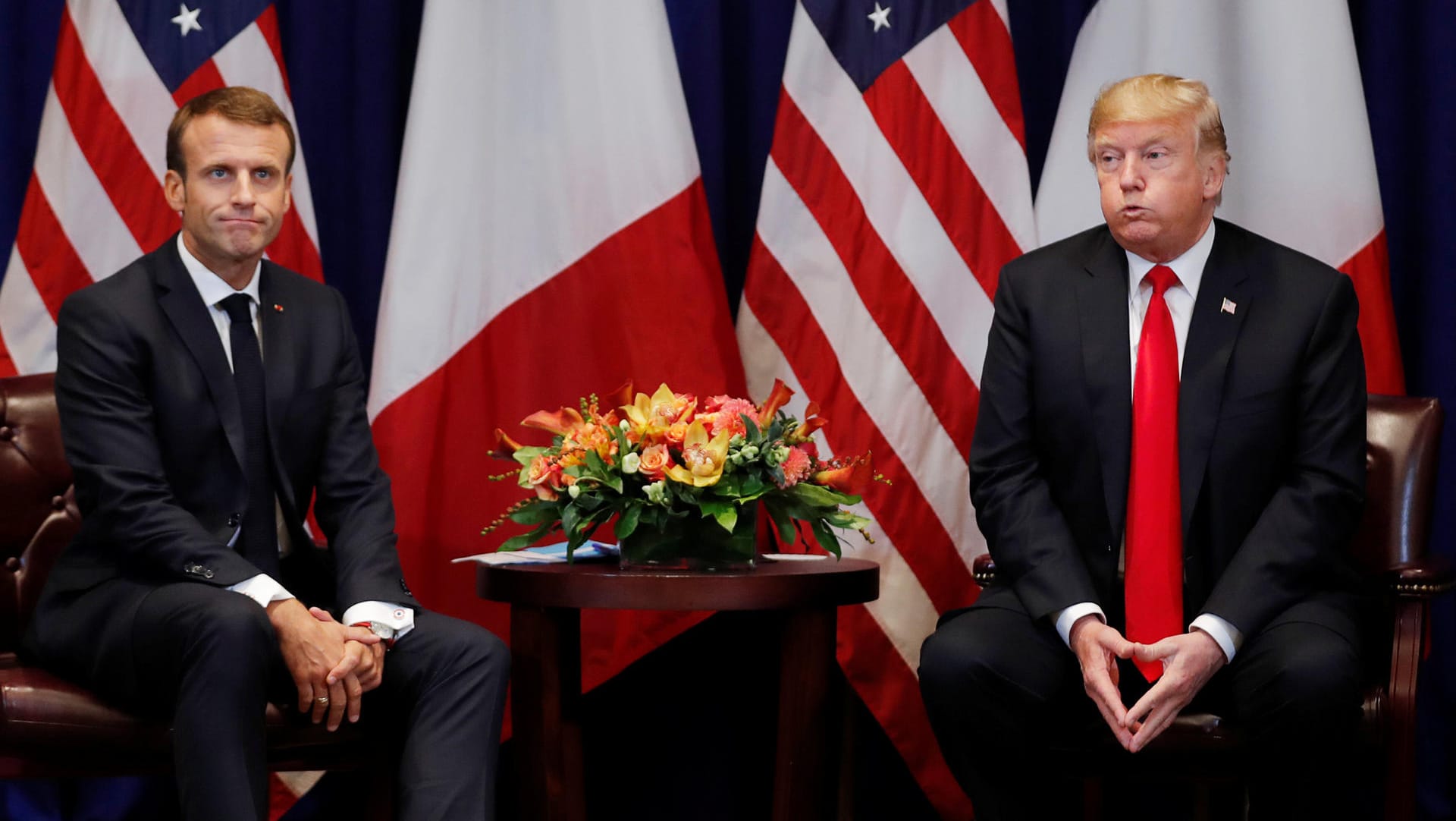 Emmanuel Macron, Donald Trump in New York: Nervosität vor Trumps Auftritten Emmanuel Macron, Donald Trump in New York: Nervosität vor Trumps Auftritten