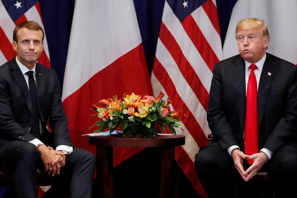 Emmanuel Macron, Donald Trump in New York: Nervosität vor Trumps Auftritten