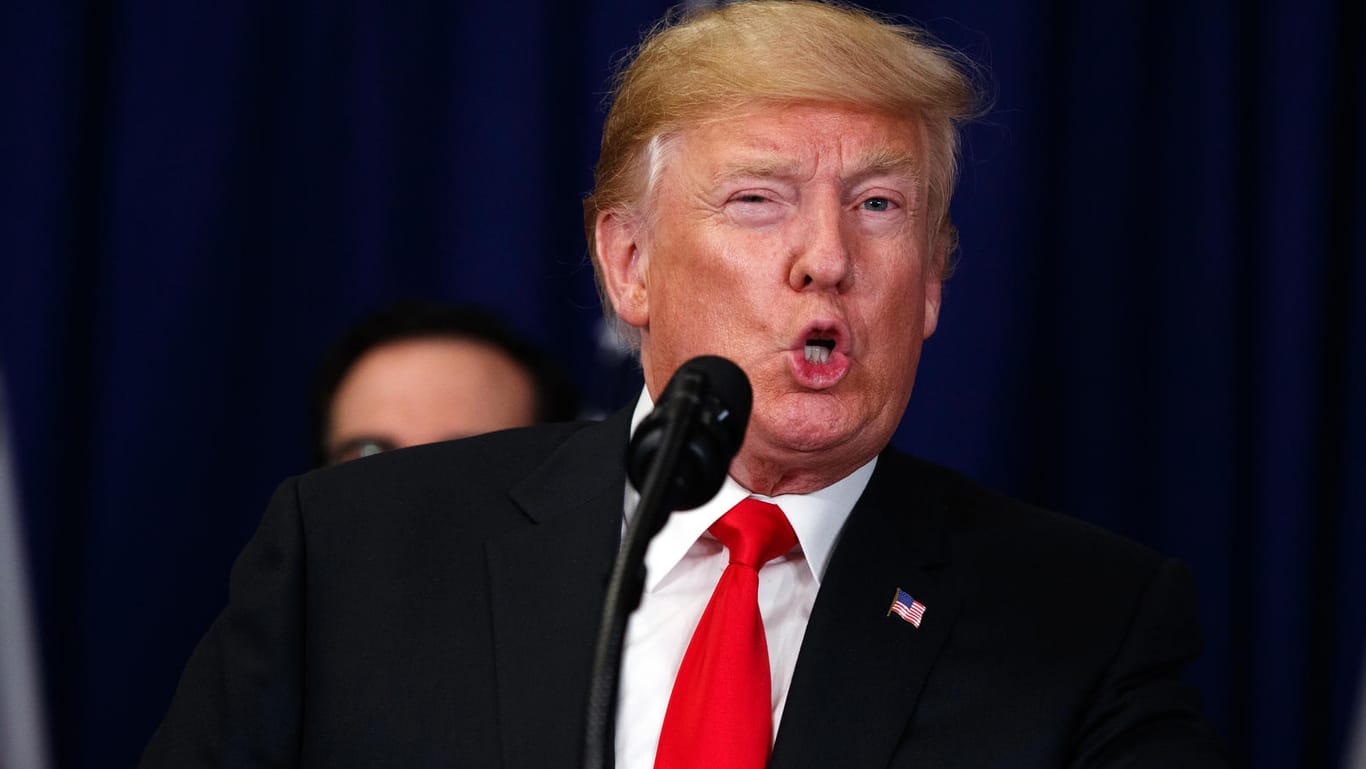 Donald Trump, Präsident der USA, spricht im Hotel Lotte New York Palace: Trump hatte das Abkommen zur Begrenzung des iranischen Nuklearprogramms im Mai einseitig aufgekündigt, weil er es für unzureichend hält.