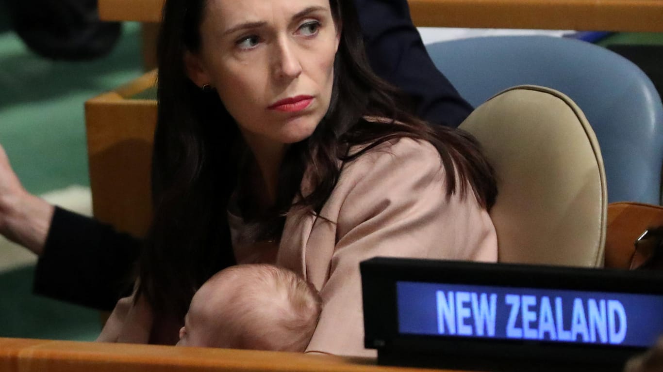 Jacinda Ardern und ihr Baby bei der UN-Vollversammlung: Baby Neve dürfte auch bei künftigen UN-Vollversammlungen ein gern gesehener Gast sein.