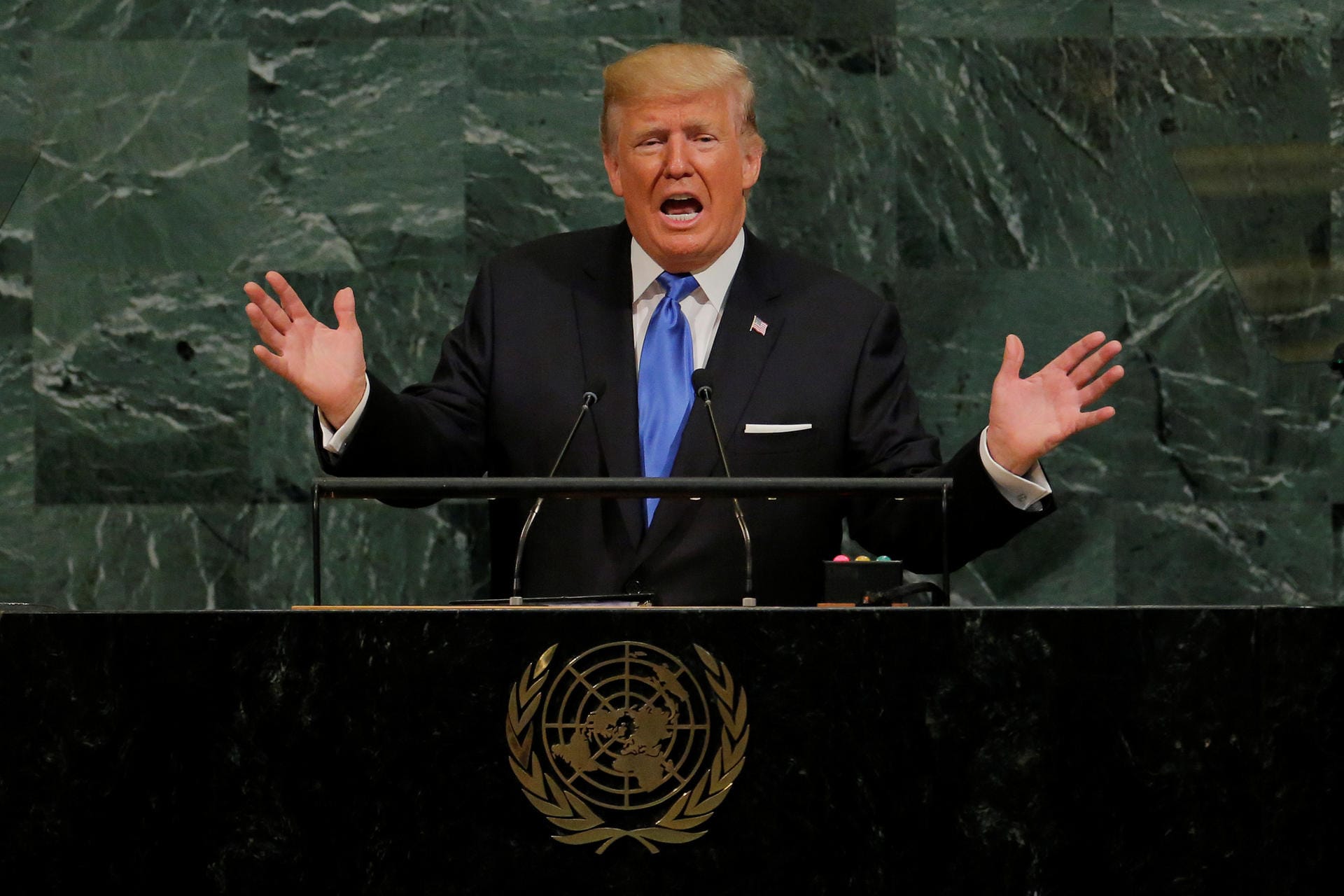 September 2017: US-Präsident Donald Trump bei seiner Rede vor der 72. UN-Vollversammlung in New York.