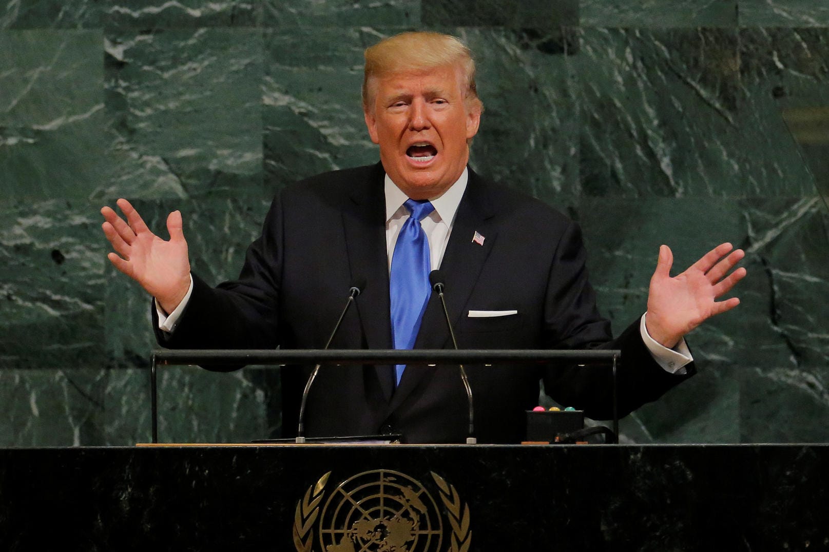 September 2017: US-Präsident Donald Trump bei seiner Rede vor der 72. UN-Vollversammlung in New York.