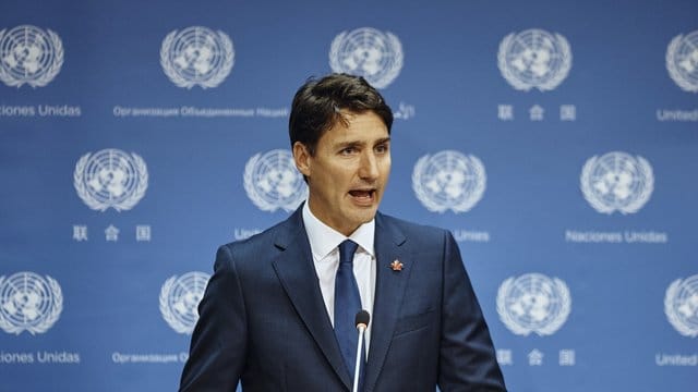 Kanadas Premierminister Justin Trudeau bei einer Pressekonferenz am Rande der 73. Kanadas Premierminister Justin Trudeau bei einer Pressekonferenz am Rande der 73.