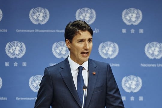 Kanadas Premierminister Justin Trudeau bei einer Pressekonferenz am Rande der 73.