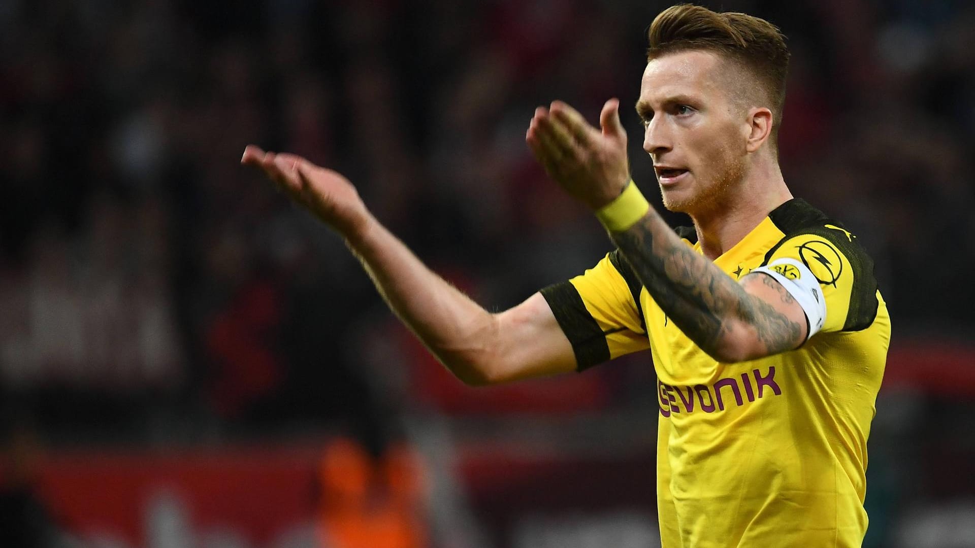 Marco Reus jubelt über den Ausgleich zum 2:2. Mit der Vorstellung zu Beginn war er zuvor nicht zufrieden.