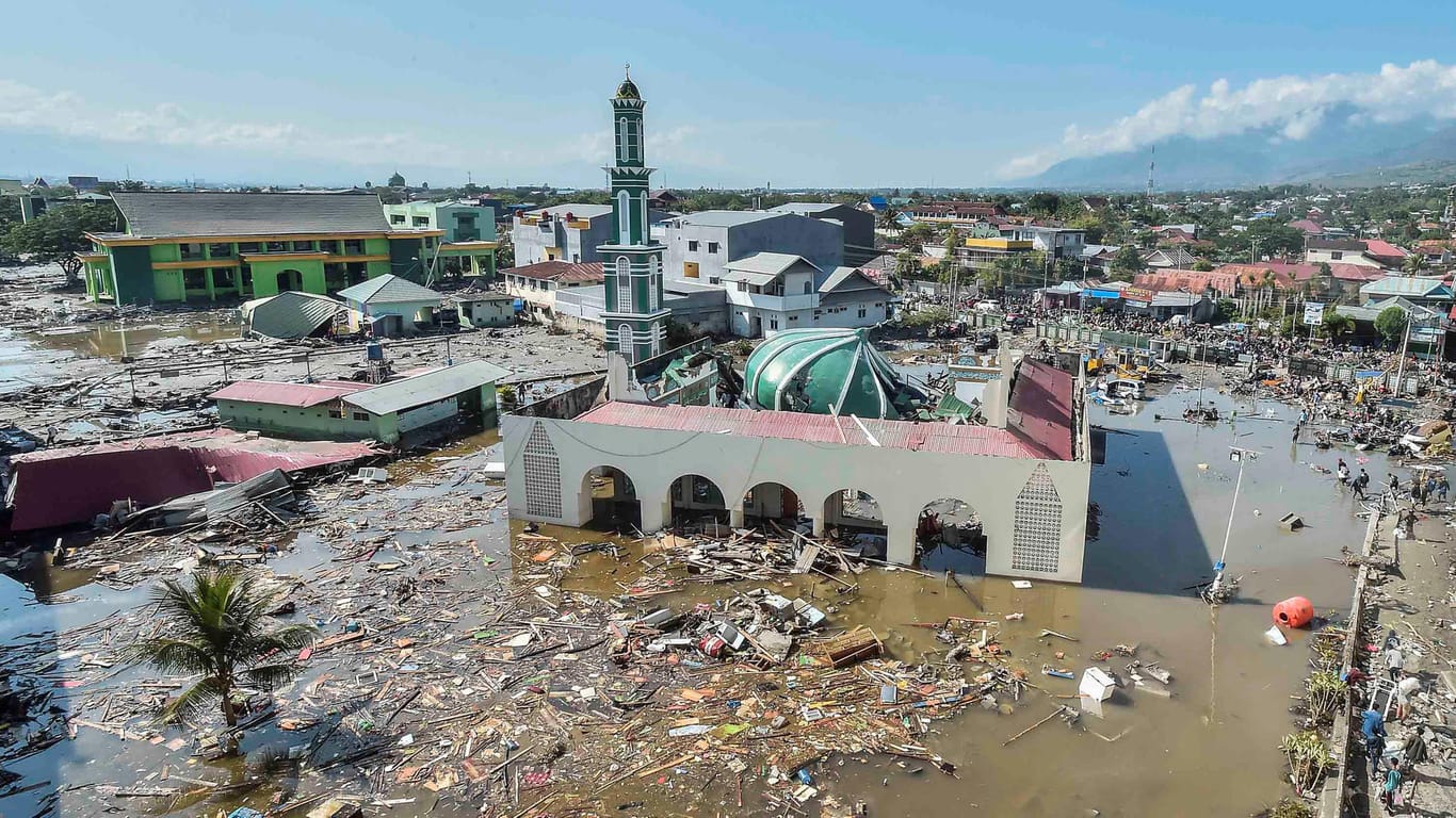 Palu, Indonesien: In der 350.000-Einwohner-Stadt wurde auch diese Moschee zerstört.