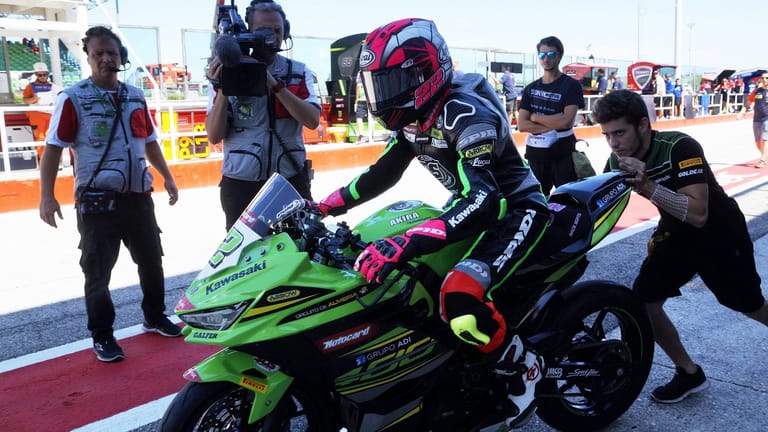 Ana Carrasco auf ihrer Kawasaki-Maschine: Zwei Läufe konnte sie in dieser Saison gewinnen.