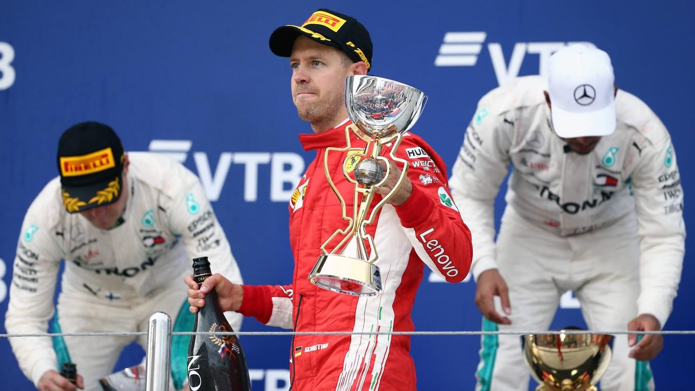 SOCHI RUSSIA  SEPTEMBER 30 2018 Mercedes AMG Petronas driver Valtteri Bottas of Finland second