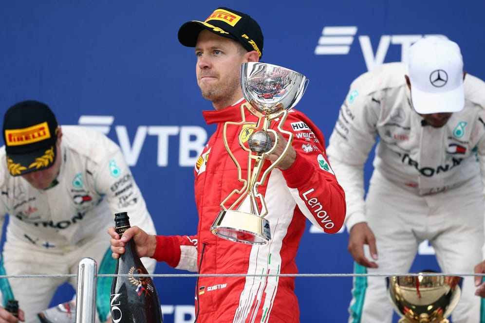 SOCHI RUSSIA  SEPTEMBER 30 2018 Mercedes AMG Petronas driver Valtteri Bottas of Finland second