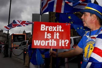 Ein Anti-Brexit-Demonstrant in London: Der EU-Austritt Großbritanniens droht chaotisch zu werden.