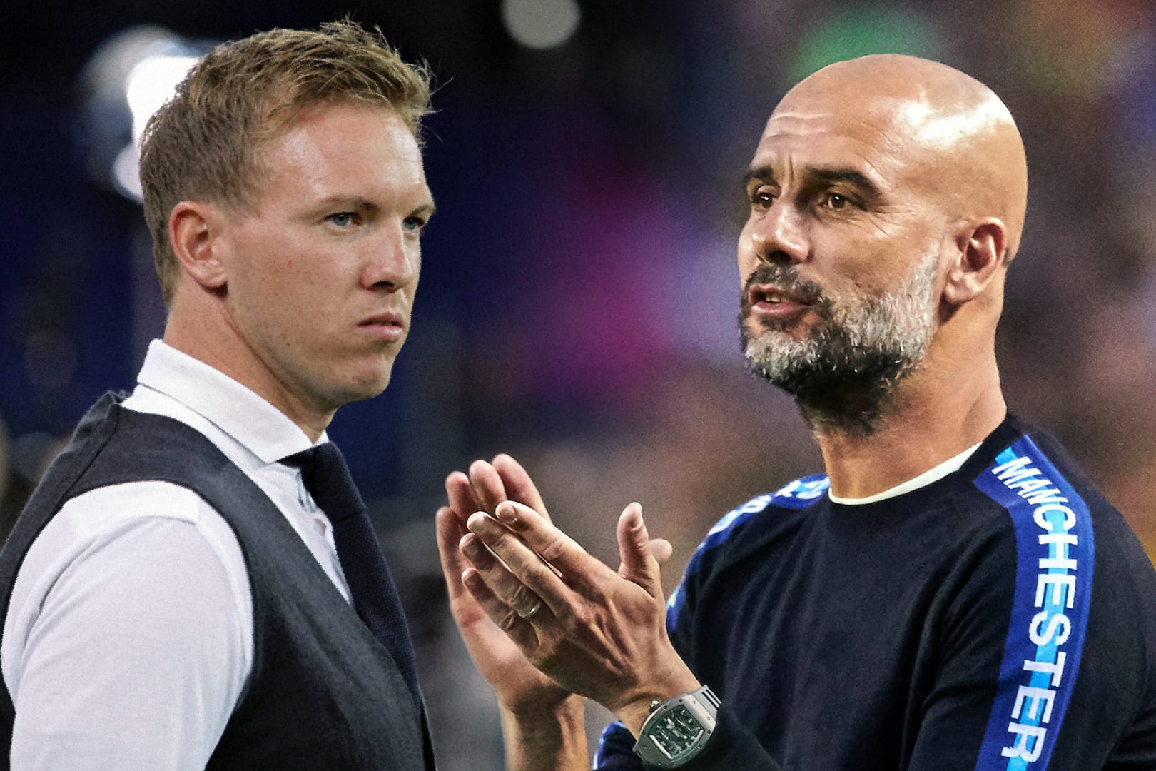 Treten zum ersten Mal gegeneinander an: Julian Nagelsmann (l.) und Pep Guardiola.