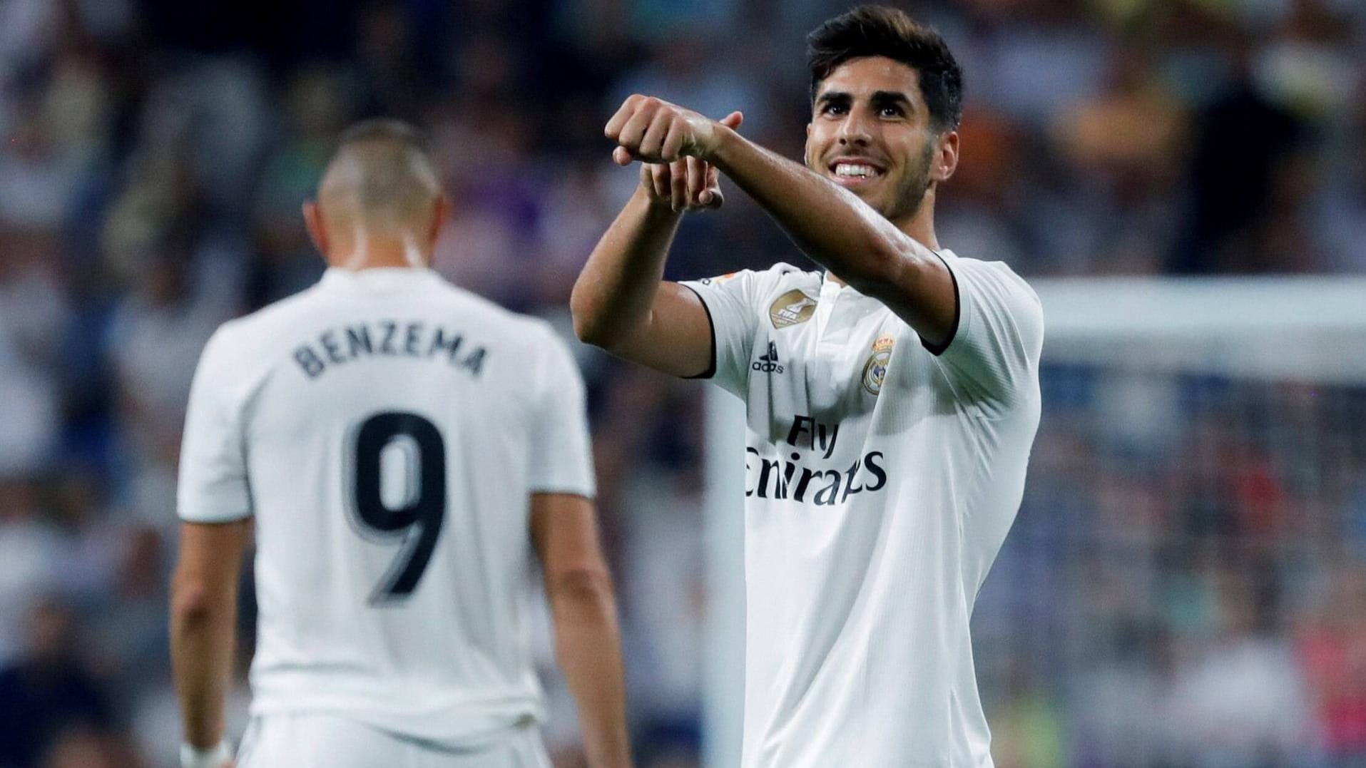 Letztes Tor – schon länger her: Real Madrids Marco Asensio (r.) erzielte gegen Espanyol Barcelona den letzten Treffer für die „Königlichen“.