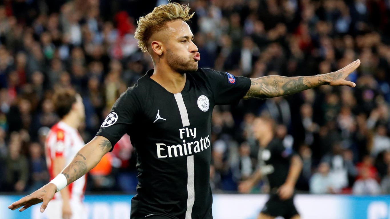 Der Superstar feiert: Neymar glänzte beim deutlichen Paris-Sieg gegen Belgrad ganz besonders.