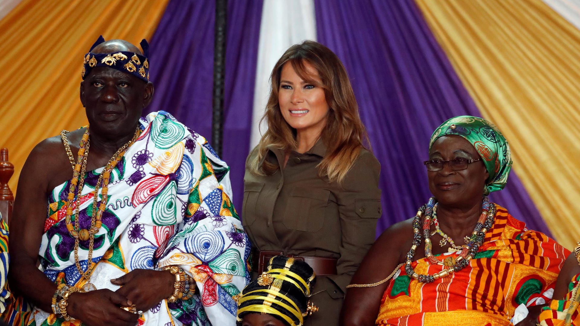 Melania Trump: Die First Lady der USA begann ihre Afrikareise mit einem Besuch in Ghana. Melania Trump: Die First Lady der USA begann ihre Afrikareise mit einem Besuch in Ghana.