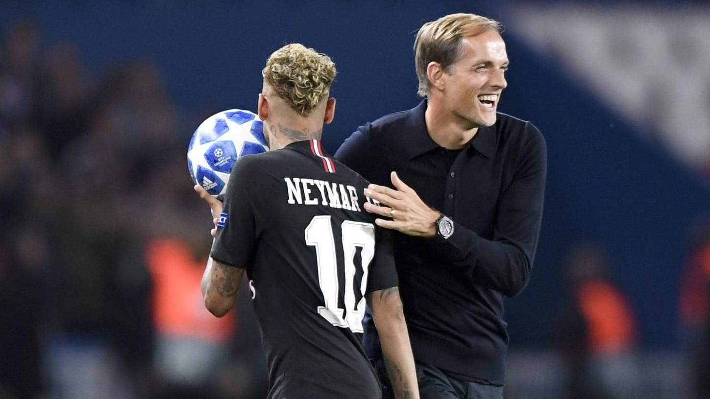 War nach der Gala-Leistung von seinem Schützling Neymar (l.) angetan: Thomas Tuchel. War nach der Gala-Leistung von seinem Schützling Neymar (l.) angetan: Thomas Tuchel.