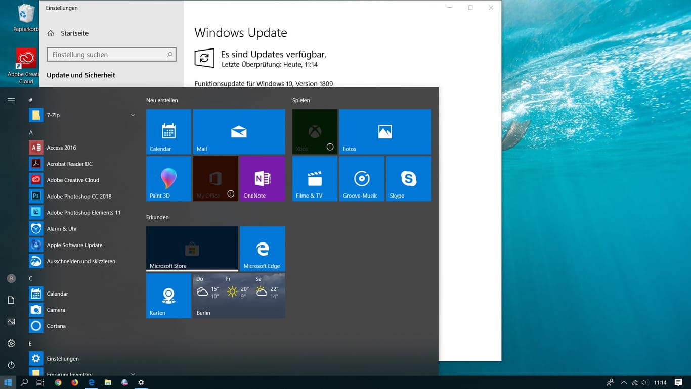 Der Desktop von Windows 10: Die neue Version des Betriebssystems liefert viele Neuerungen.