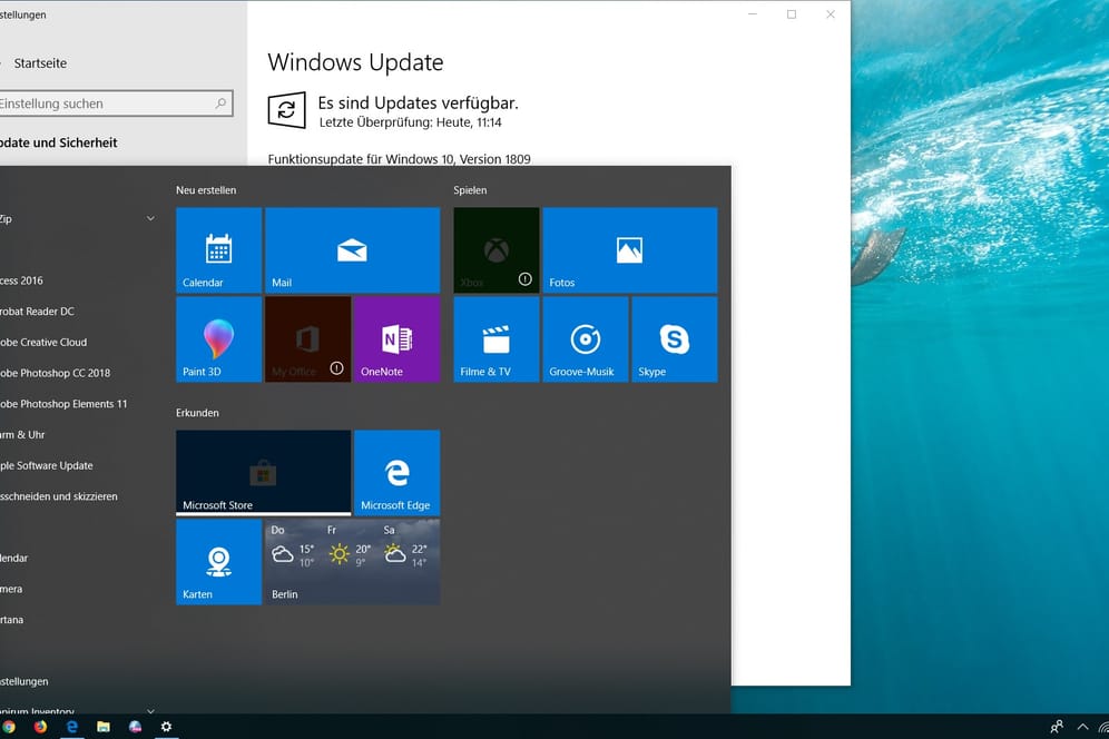 Der Desktop von Windows 10: Die neue Version des Betriebssystems liefert viele Neuerungen.