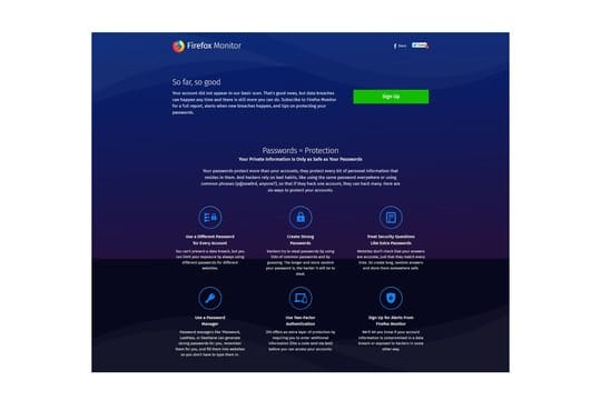 Der Firefox Monitor bietet nicht nur eine Ad-hoc-Abfrage, sondern behält auf Wunsch auch dauerhaft im Blick, ob die eigenen Nutzerkonten vielleicht kompromittiert wurden.