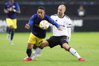 Europa League: Matheus Cunha (l.) erzielt den dritten Treffer für RB Leipzig gegen Rosenborg Trondheim.