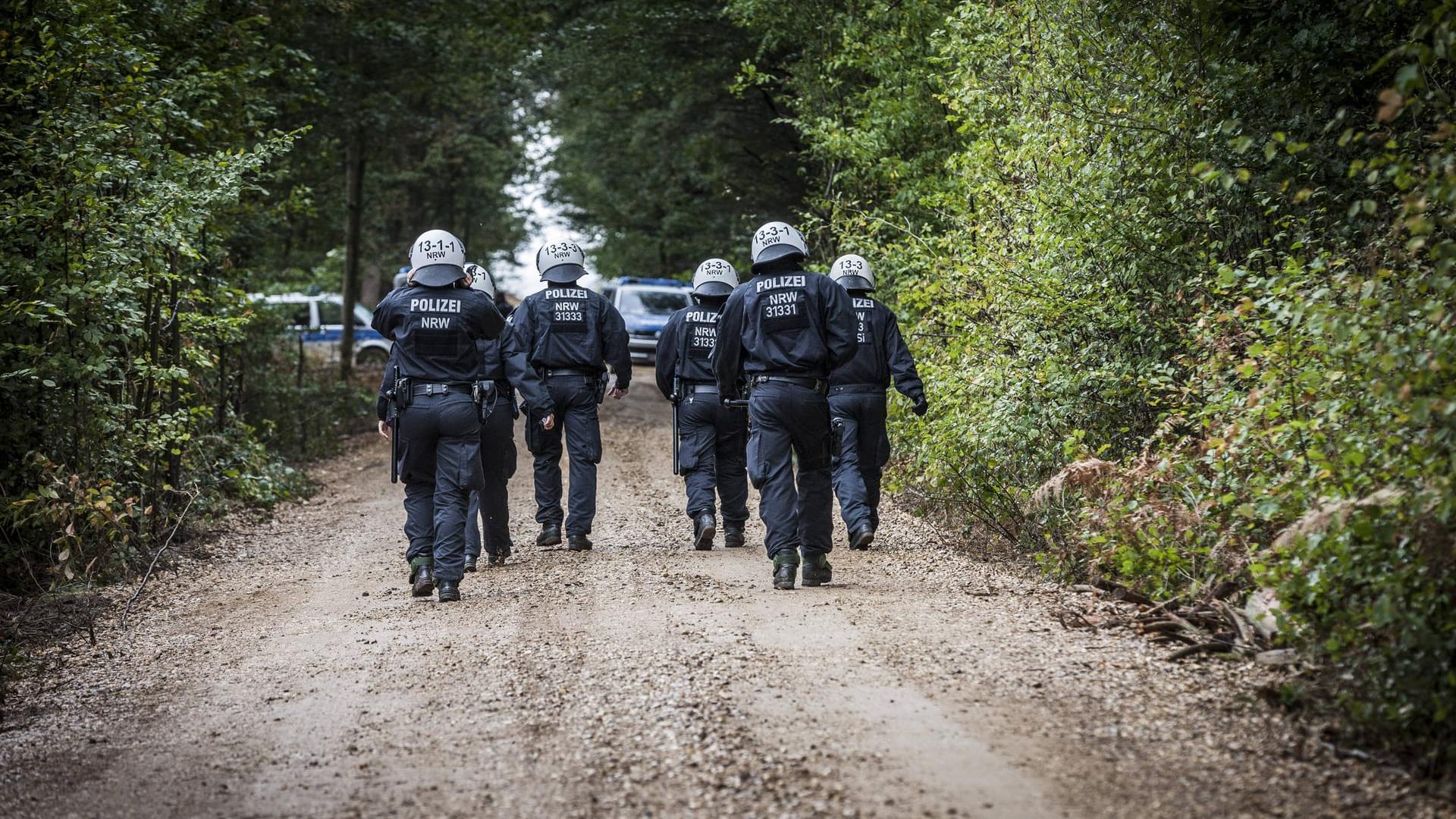 Polizisten im Hambacher Forst: Die Demo am Samstag wurde untersagt.