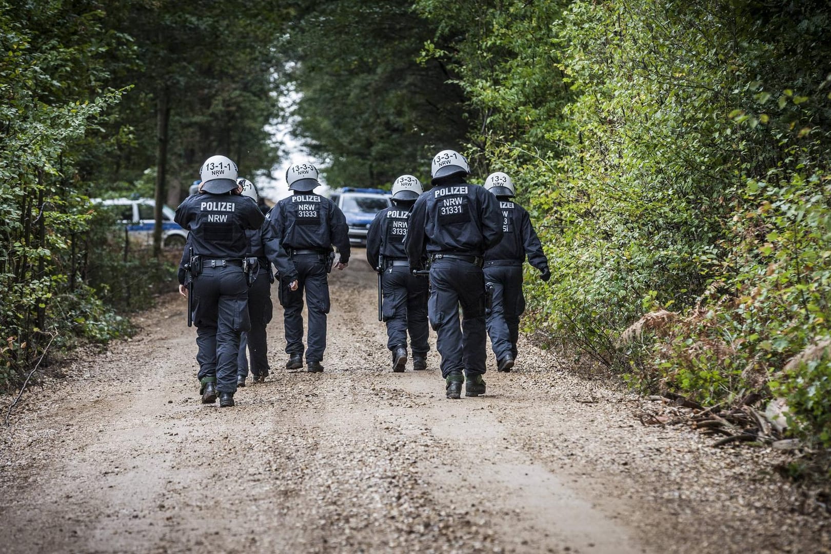 Polizisten im Hambacher Forst: Die Demo am Samstag wurde untersagt.