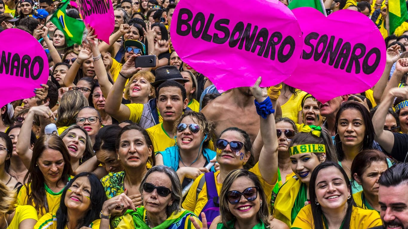 Eine Demo in Sao Paulo: Bei den Brasilianern ist Bolsonaro sehr beliebt – trotz seiner zahlreichen verbalen Ausfälle.