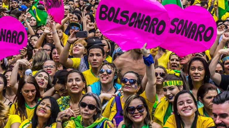 Eine Demo in Sao Paulo: Bei den Brasilianern ist Bolsonaro sehr beliebt – trotz seiner zahlreichen verbalen Ausfälle.