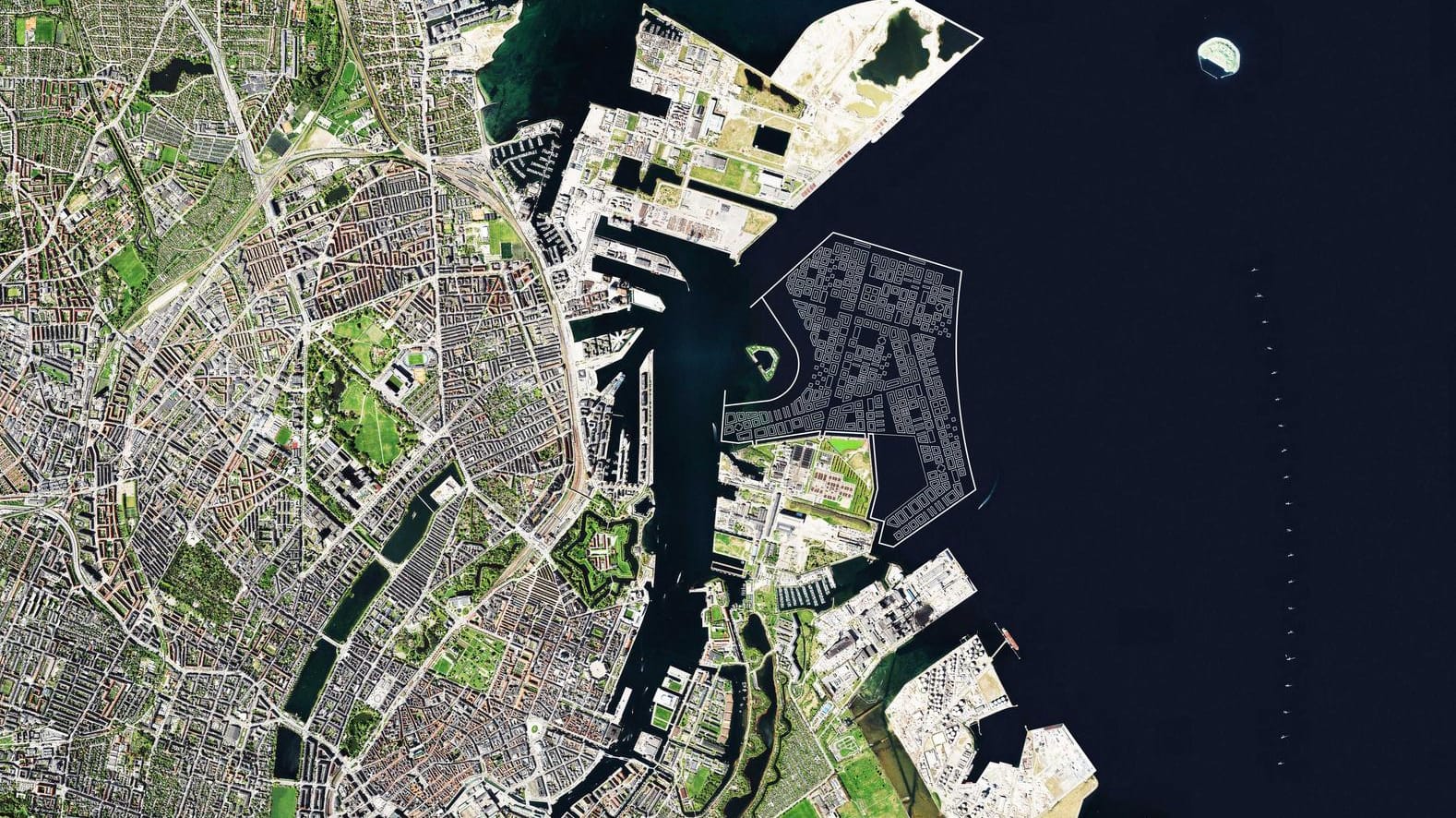 Visualisierung des neuen Stadtteils von Kopenhagen: Eine riesige künstliche Insel soll Dänemarks Hauptstadt Kopenhagen vergrößern und gleichzeitig vor Sturmfluten und steigendem Meeresspiegel schützen. Visualisierung des neuen Stadtteils von Kopenhagen: Eine riesige künstliche Insel soll Dänemarks Hauptstadt Kopenhagen vergrößern und gleichzeitig vor Sturmfluten und steigendem Meeresspiegel schützen.