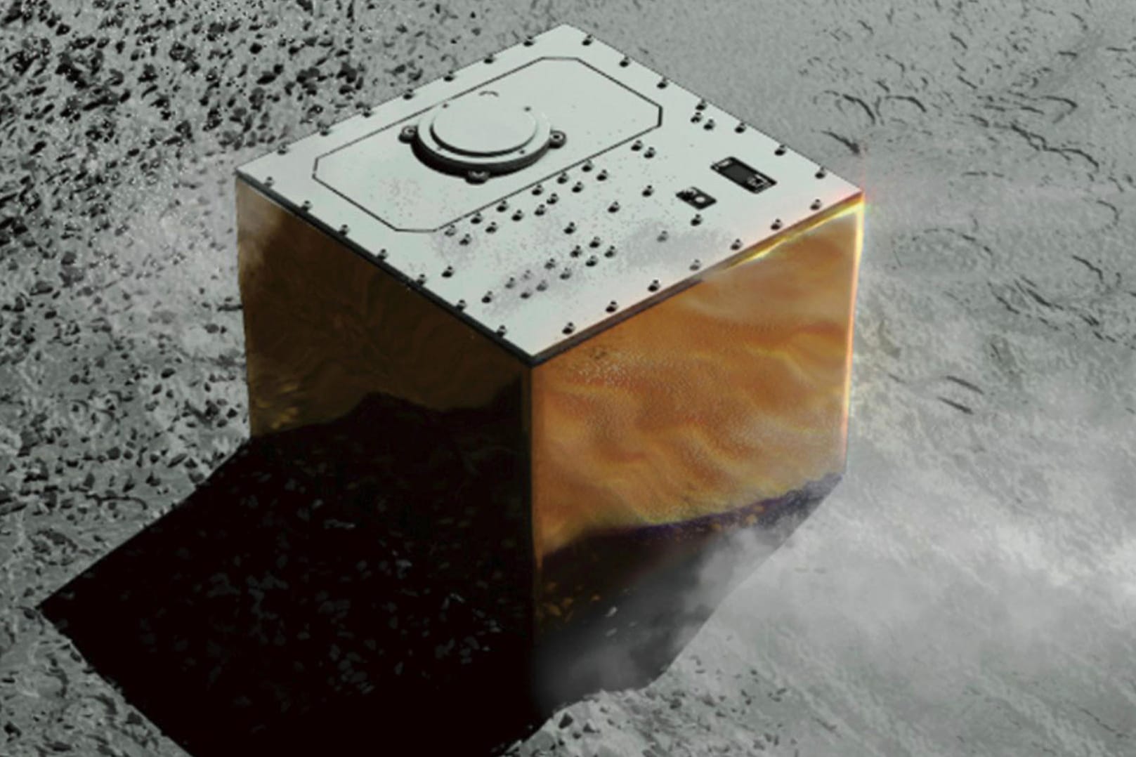 Die Computergrafik der japanischen Raumfahrtbehörde (JAXA) zeigt das deutsch-französische Messgerät «Mascot» auf dem Asteroiden Ryugu: Rund 300 Millionen Kilometer von der Erde entfernt hat das deutsch-französische Messgerät «Mascot» seine Mission erfolgreich beendet.