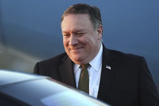 Mike Pompeo, Außenminister der USA, kommt nach seinem Nordkorea-Aufenthalt auf der Osan Air Base im südkoreanischen Pyeongtaek an.