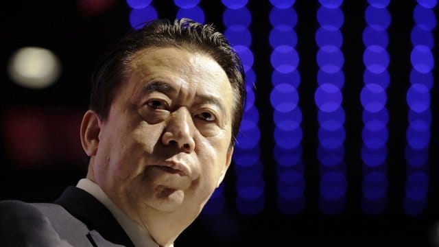 Meng Hongwei auf dem Interpol-Weltkongress in Singapur.