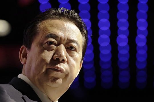 Meng Hongwei auf dem Interpol-Weltkongress in Singapur.