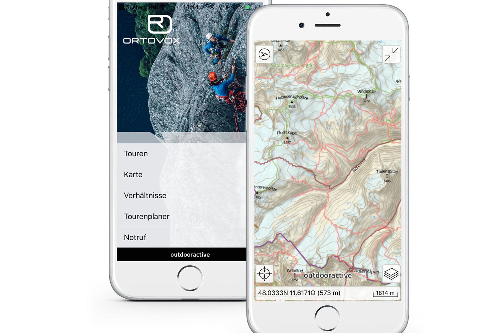 Die Auswahl der Apps ist groß: Die Ortovox-Bergtouren-App liefert topologisches Kartenmaterial und trackt via GPS.