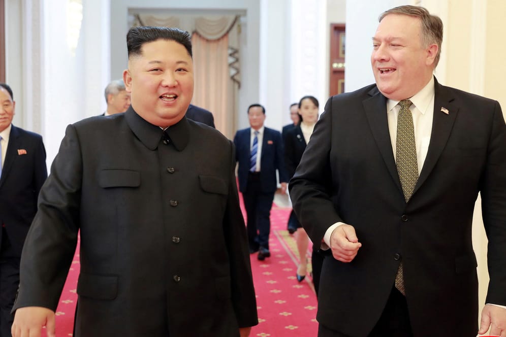 Nordkoreas Diktator Kim Jong-Un mit dem US-Außenminister: Mike Pompeo gibt sich überzeugt, dass man "bedeutsame Fortschritte" in den Gesprächen erziele.
