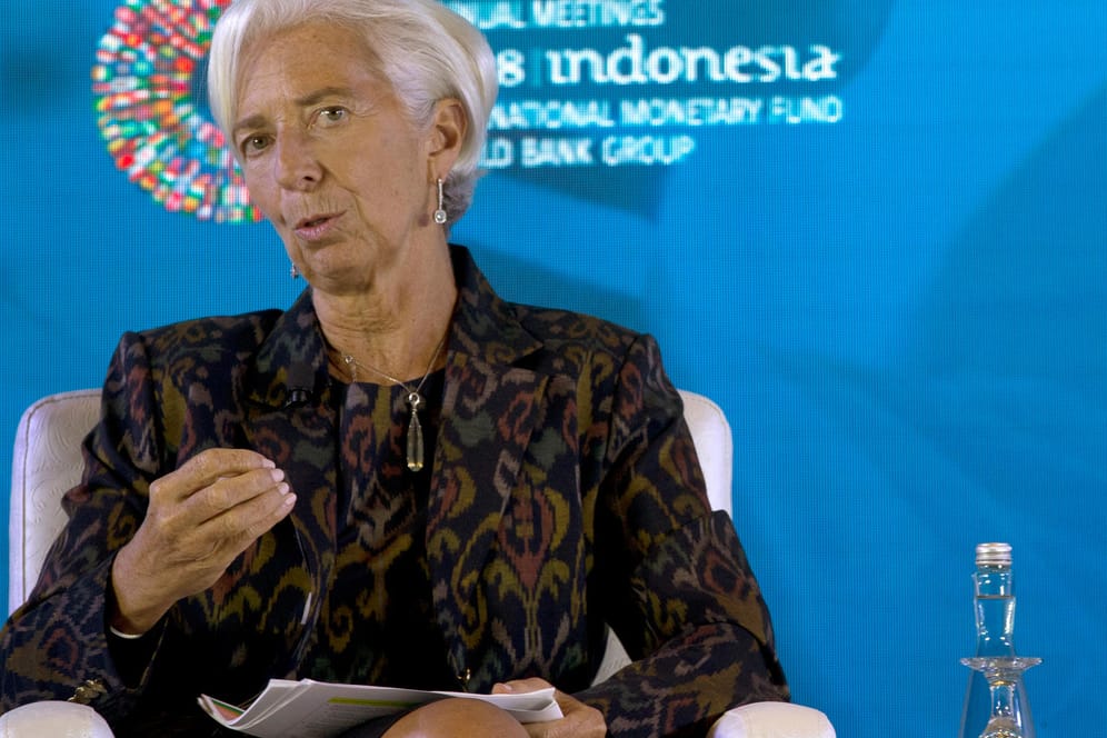 Christine Lagarde: Die Direktorin des Internationalen Währungsfonds stellt den neuen Wirtschaftsbericht auf Bali vor.