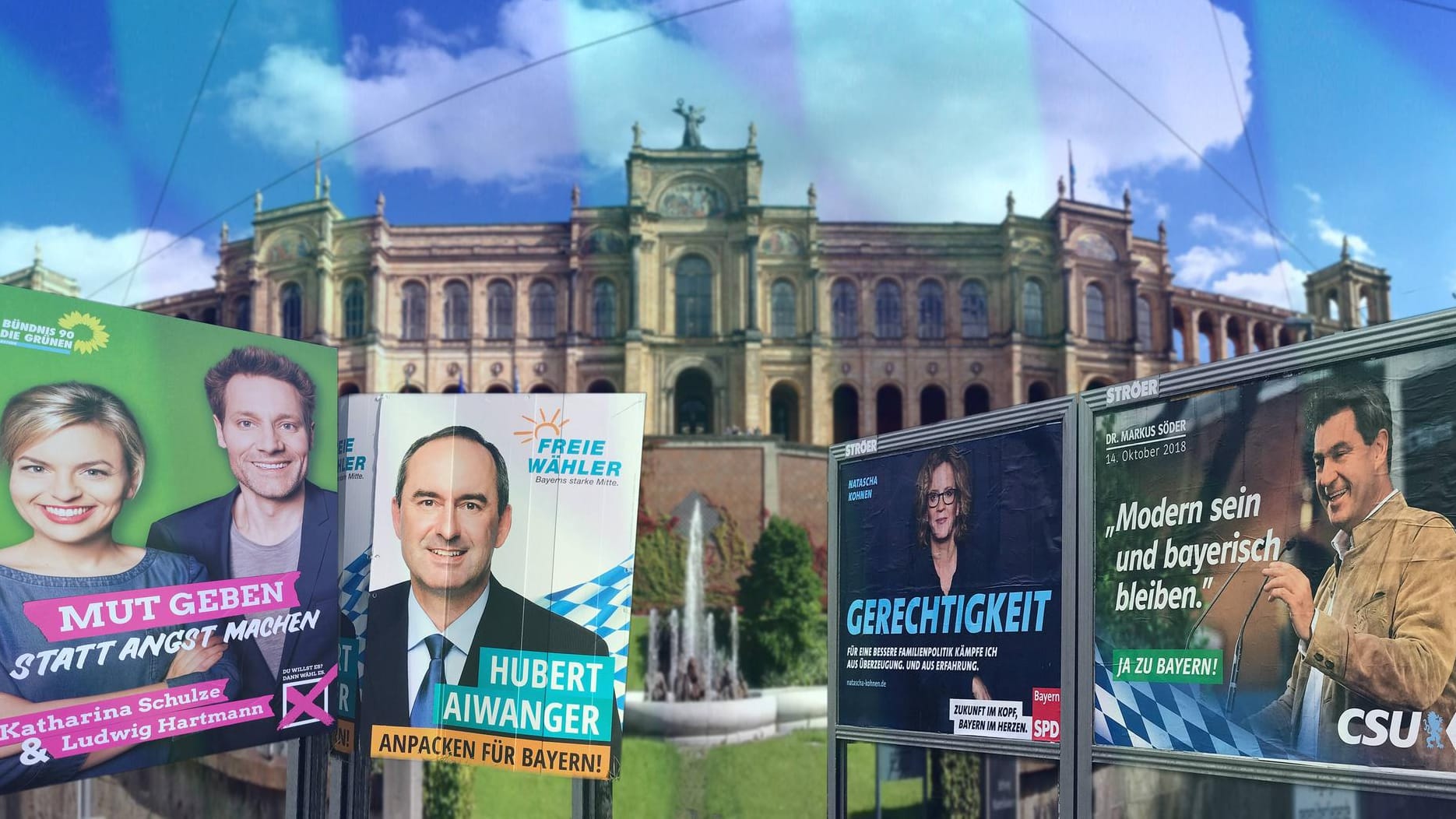 Wahlplakate in Bayern